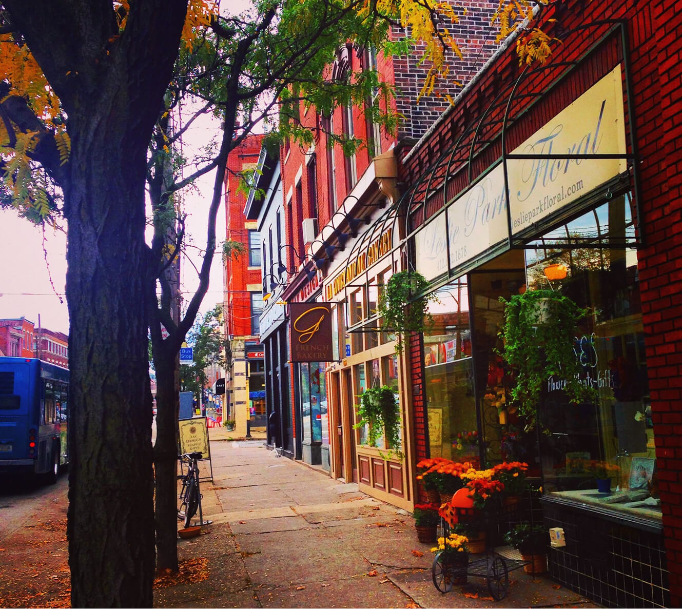 Sidewalk view of Lawrenceville
